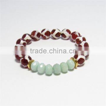 FULL-0312 Free shipping mix natural stone strech bracelet genuine stone bracelet