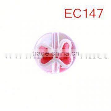 double hearts transparent plastic glass bead jewelry