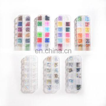 New 12 Mix Color Size Round Glitter Nail Art Sequins Shining Laser Sequins Mixed Jewelry Sequins