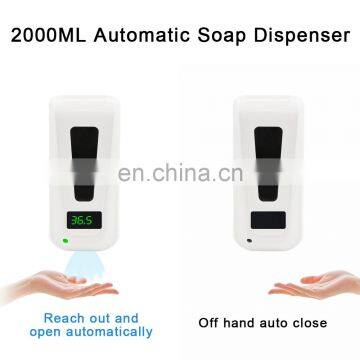 Modern Automatic Thermometer Body Temperature Test Large Volume 2400ml Touchless Soap Sanitiser Dispenser With Thermometer photo-2