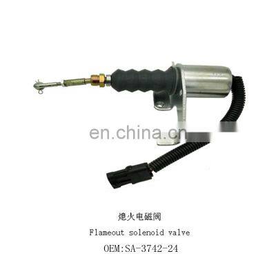 SA3742-24 Excavator solenoid valve for  diesel engine Electric parts Shut Off /stop Solenoid valve