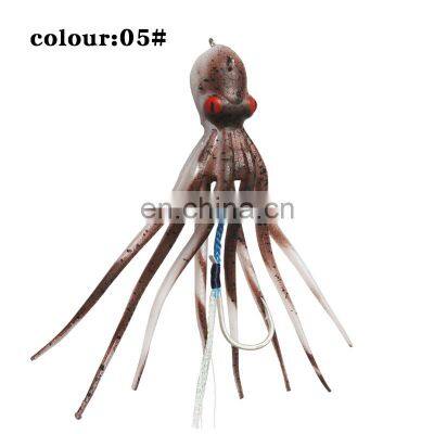 realistic multi-colored saltwater plastic swim baits  octopus squid skirt soft lures