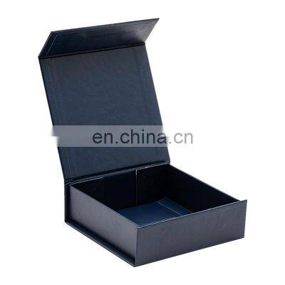 Luxury Small Rigid Navy Blue Magnetic Lid Gift Box Packaging for Small Product Wrapping photo-3
