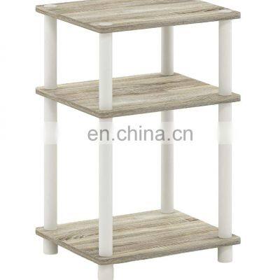 3-Tier End Table Solid Nightstand