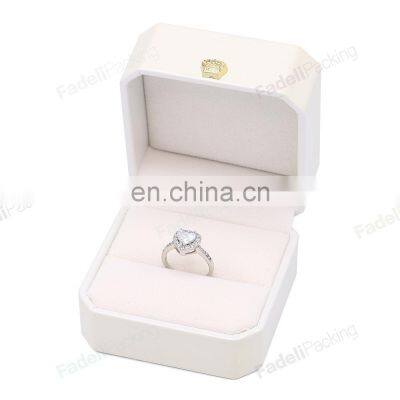 Custom logo printed jewelry ring display leather luxury jewelry box