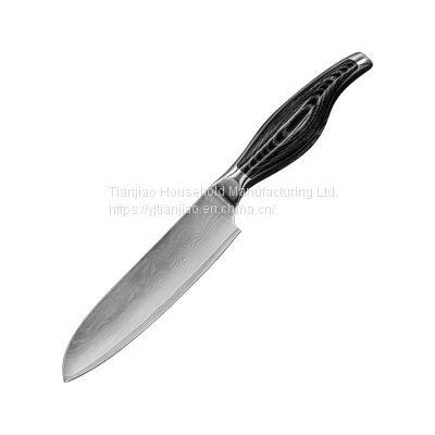 5 inch Santoku Knife with Pakkawood Handle VG10 Damascus Steel Chef Knives Kitchen Knife