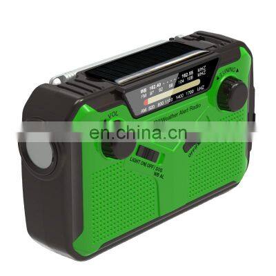 Portable 5000 mAh Power Bank Solar Crank AM/FM/NOAA Emergency 3 in 1 portable radio flashlight solar Radio with Reading Lamp