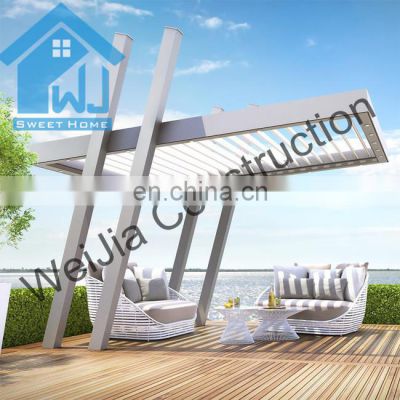 6x6m Free standing outdoor moveable louver modern awning pergola aluminio