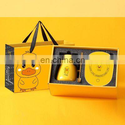 Xiaomi Gift 55 Degree Cartoon Pattern Ceramic Water Cup Hot Milk Artifact Automatic Heating Thermos Mug Cup With Heating Pad photo-3