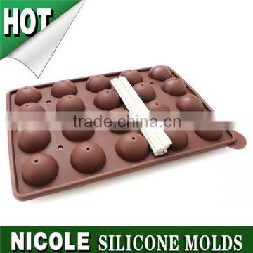 Nicole 20 holes ball shape silicone rubber ice tray lollipop mold B0141