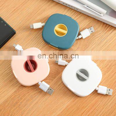 Rotatable Storage Harness Box Portable Data Cable Storage Box Mobile Phone Holder Earphone Arrange Storage Box