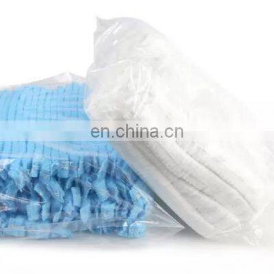 Disposable Plastic PE CPE Stripe Cap Mob Bouffant Protective Dust Adult Hat Wholesale