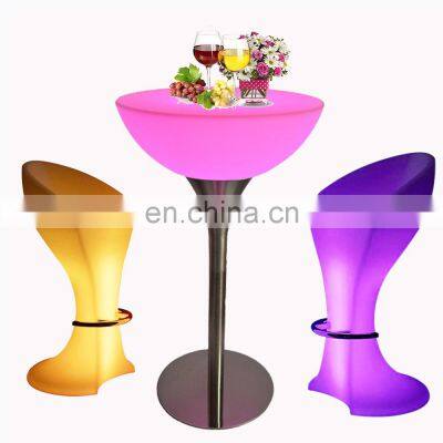 party wireless illuminated led light bar cocktail tables and chairs 16 colors portable bar table led cocktail table