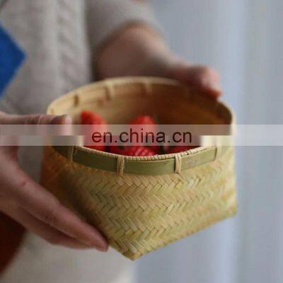 Ручная вязаная корзина для хранения, бамбуковая корзина для конфет, фруктовая корзина оптом. Произведено в Вьетнаме. photo-2