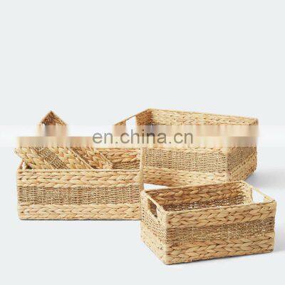 Hot Sale natural material water hyacinth mixed Seagrass Storage Basket wholesale High Quality vietnam cheap