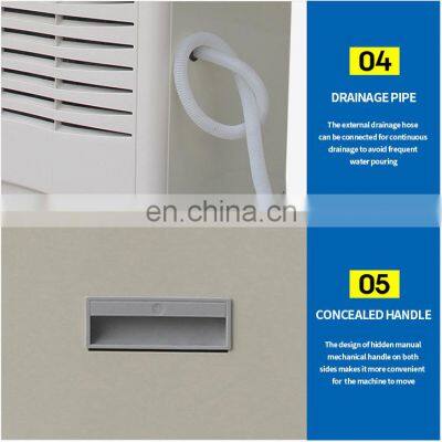 China Factory of 150L Industrial Lgr Basement Dehumidifier With Air Purifier Universal Wheel photo-4