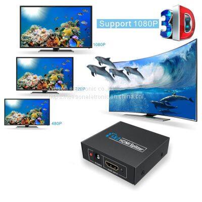 HDMI Splitter 1x2 HDMI Splitter Distributor 1080P Dual Monitors Duplicate video Splitter For PS4 Laptop Monitor TV Box Projector