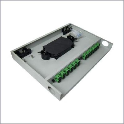 24 core fixed rack mounted with front door 19inch fiber optic distribution frame