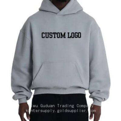 500 GSM Factory Custom logo blank Boxy oversized Hoodies for Mens heavyweight cotton Hoodies drop shoulder pullover Hoodi OEM