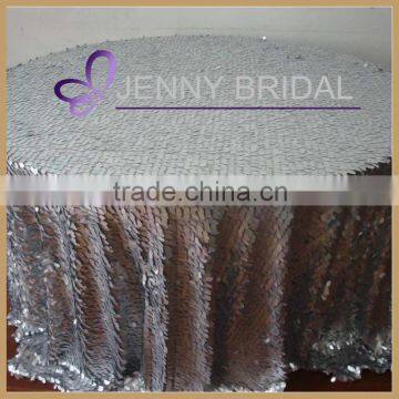 SNQ#68China production wholesale silver sequin table cloth wedding