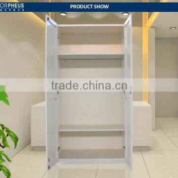 Bedroom Furniture Set Double Door Metal Wardrobe 2 Shelves KD White American Flexible Wardrobe photo-4