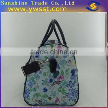 blue colorful flower printed folding travel bag