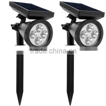 Waterproof 4 LED Solar Spotlight Adjustable Landscape Light Security Lighting Dark Sensing Auto On/Off                        
                                                Quality Choice