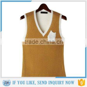 New design knitted wool vest men latest design winter sweater                        
                                                Quality Choice