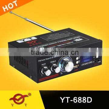 Professional mini amplifier YT-688D car amplifier with fm radio