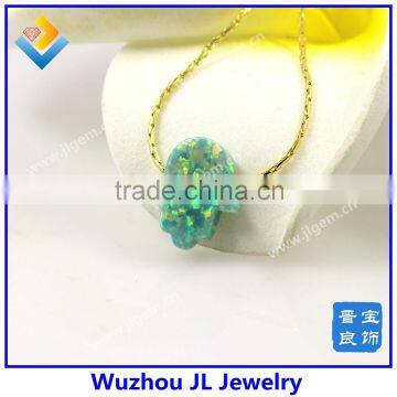 925 Sterling Silver Synthetic Hamsa Opal Gems Necklace For Sale Online With Factory Price photo-6