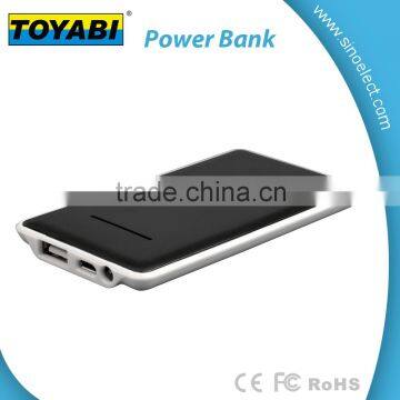Untla Thin Black Power Bank with 3000mAh capacity LED torch and LED indicator light to show the power left