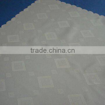 White checked jacquard table cloth