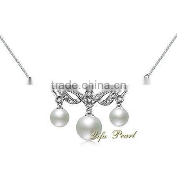 Factory Wholesale Hotsale Unique 925 Sterling Silver Natural Freshwater Real Pearl Necklace