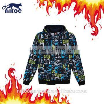 Hot Sale Fashion Sublimated zipper-up hoodies sweatshirts wholesale