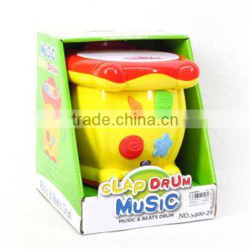 B/O Drum with light and music,Plastic Drum for Chilren,2 color,yellow and pink