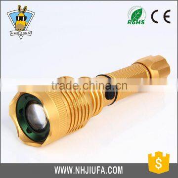 JF Zoomable LED Flashlight Adjustable Focus Zoom flash Light Lamp Torch AAA or 18650 wholesale