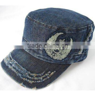 Jean fabric military caps