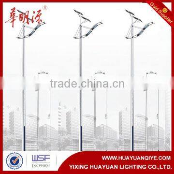 Hot dip galvanized steel pole with battery enclosure for energy saving solar street light pole