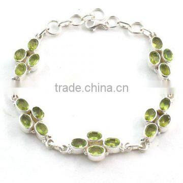 925 Sterling Silver Jewelry Wholesale Bracelet peridot bracelet Fashion Silver Ebay Silver Bracelet