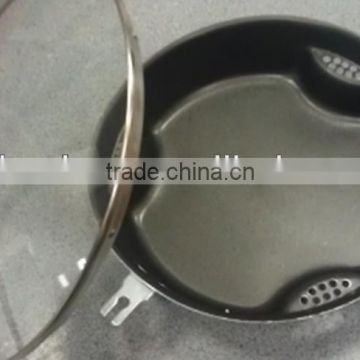 Aluminum non stick dry cooking pan frying pan with air circulation