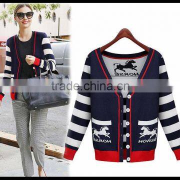 Alibaba China 2014 Whole sale wool autumn cashmere cardigan with horse design                        
                                                Quality Choice