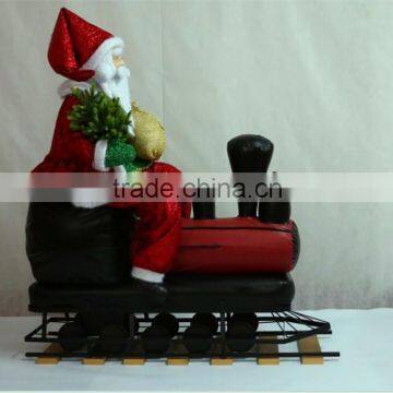 XM-A6131 Outdoor 55 Inch Giant Christmas Inflatable Santa Train Ornament With Gifts and Lighted Tree photo-2