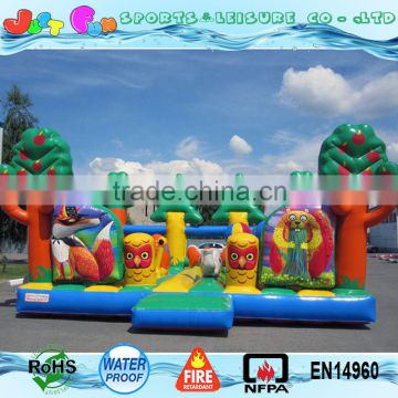 children animals kingdom inflatable bouncer fun city with ball pool