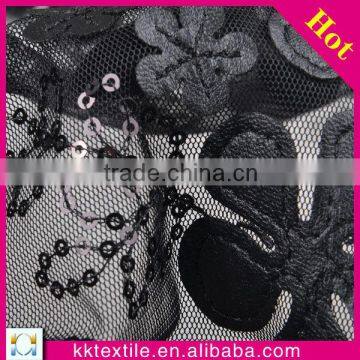 2014 New design high quality sequin lace fabric/ leather fabric for making bags