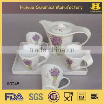 Ceramic Tea Set and Water Cup With Decal Printing, Tea Set photo-4