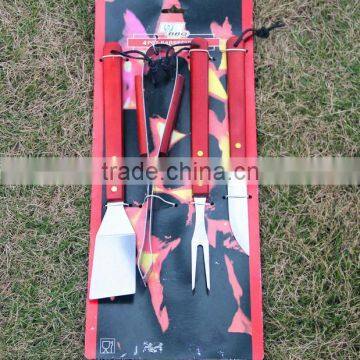 Stainless steel barbecue tools covered 4 times, BBQ roasted with stainless steel