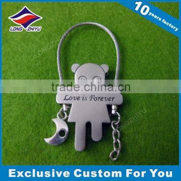 Half Heart Couple Keychain Custom Keychain Metal Keyholder in Different Color photo-6