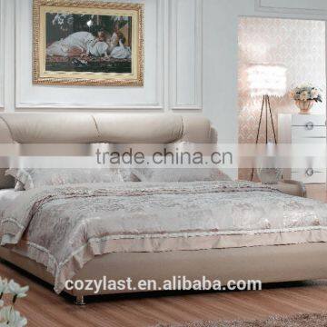 Leather cushion headboard bed