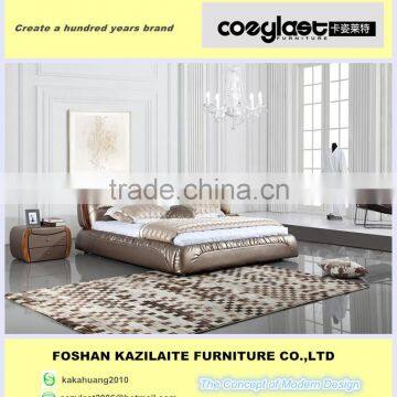 Chinese bedroom furniture leather headboard bed