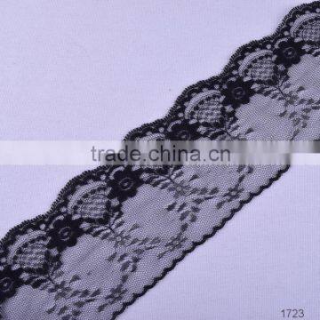 black nylon lace trim in stock.